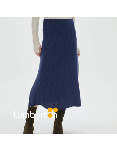 Falda SYSTEMACTION Azul Midi Jaspeada Canalé FA915