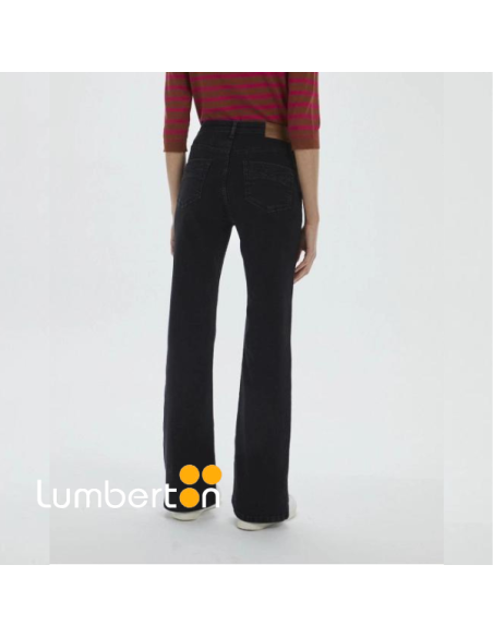 Pantalón SYSTEMACTION Negro Vaquero Acampanado PT807