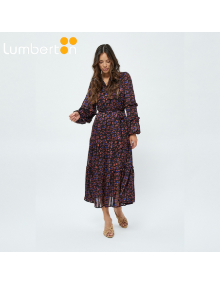 Vestido largo de gasa estampado 6832