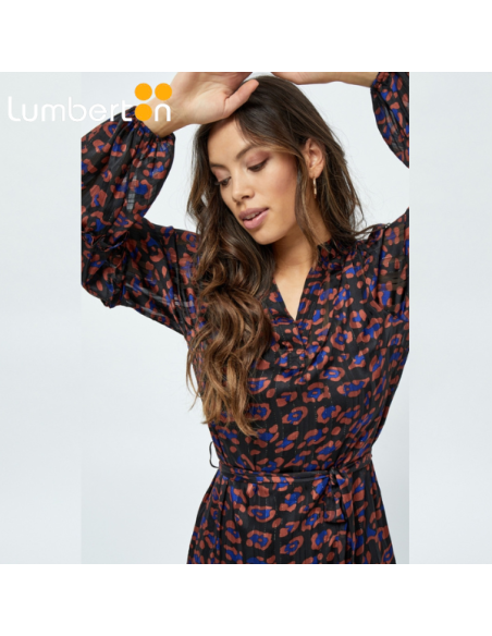 Vestido largo de gasa estampado 6832