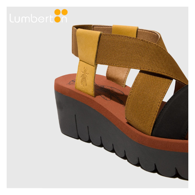 Sandalia tiras marrón i negra YABIM