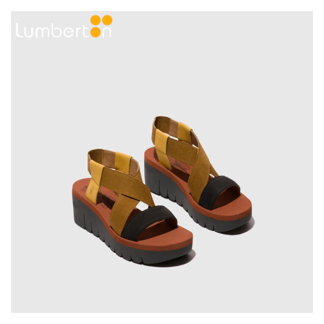 Sandalia tiras marrón i negra YABIM