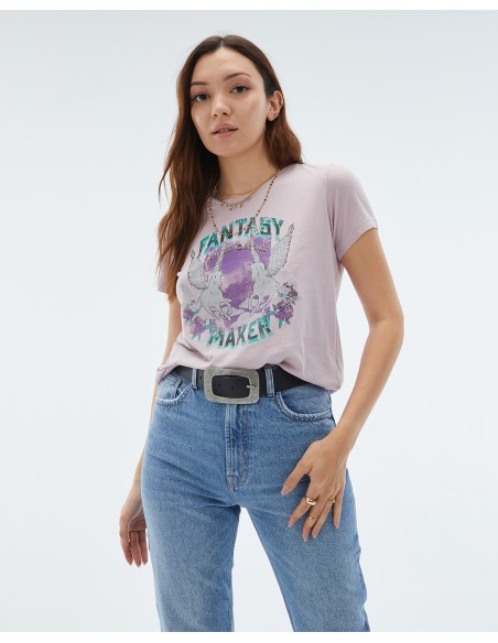 CAMISETA FANTASY MANGA CORTA LILA CT212