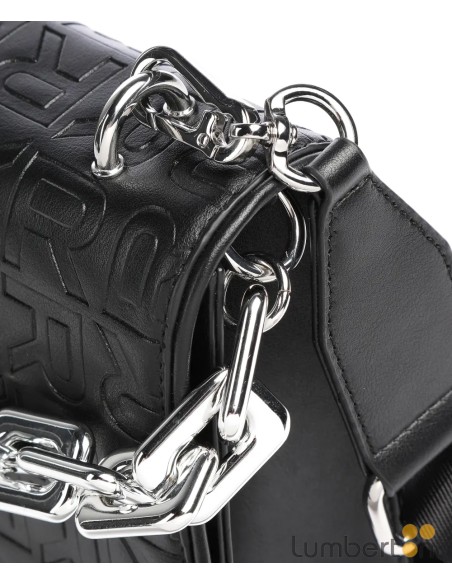 BOLSO NEGRO CADENA PLATA 30008N