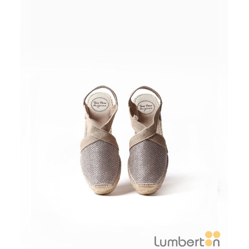 Sandalia esparto cuña plata... 2