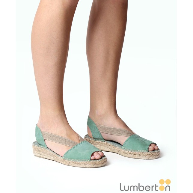Sandalia verde esparto serraje ELLAV