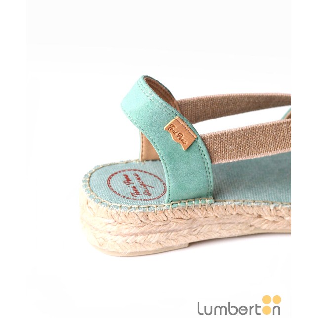 Sandalia verde esparto serraje ELLAV