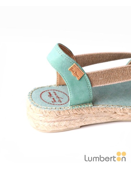Sandalia verde esparto serraje ELLAV