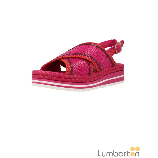 Sandalia fucsia trenzada cruzada... Sandalia fucsia trenzada cruzada...
