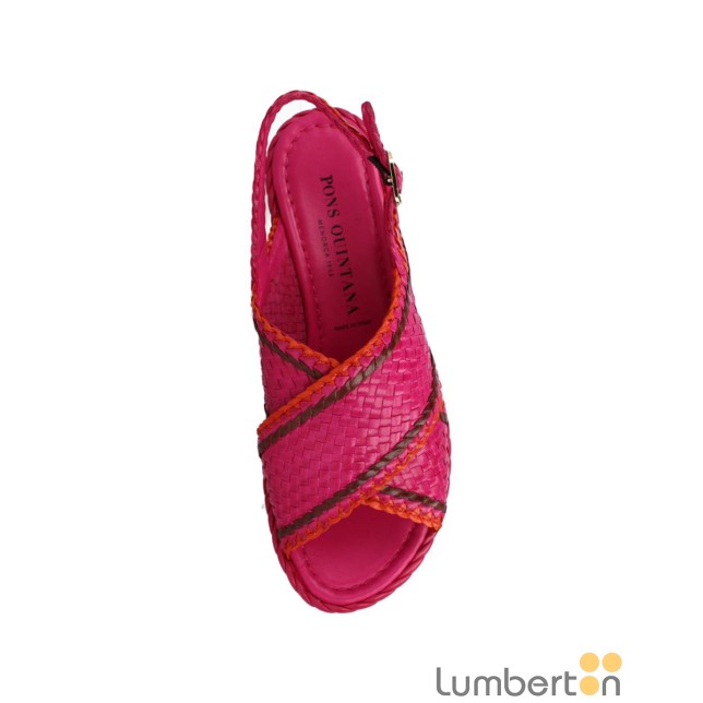 Sandalia fucsia trenzada cruzada... Sandalia fucsia trenzada cruzada...