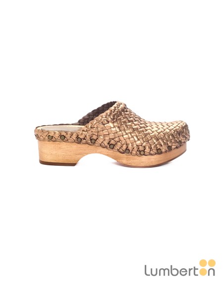 Zueco trenzado marrón madera CHILEM Pons Quintana