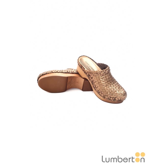 Zueco trenzado marrón madera CHILEM...