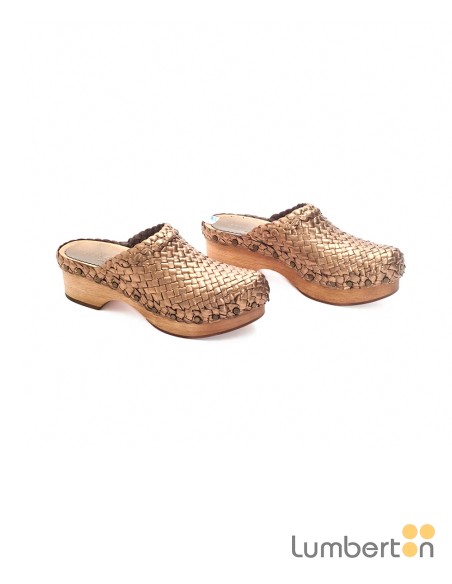 Zueco trenzado marrón madera CHILEM Pons Quintana