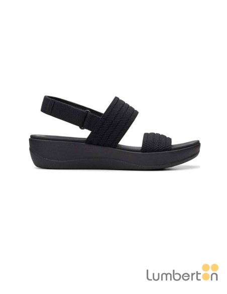 Sandalia negra tiras elásticas ARLAN