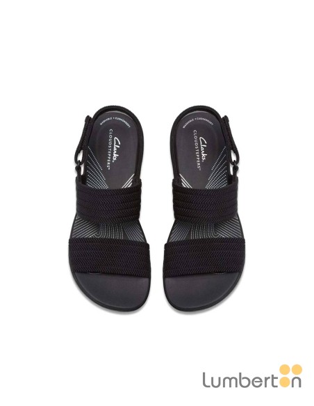 Sandalia negra tiras elásticas ARLAN
