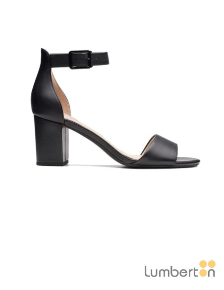 Sandalia negra tacón hebilla alta DEVAMAEN Clarks