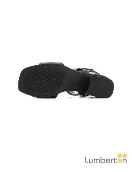 Sandalia negra tacón hebilla alta DEVAMAEN Clarks