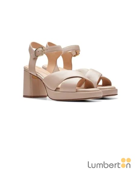 Sandalia beig  pala cruzada hebilla RITZY75B