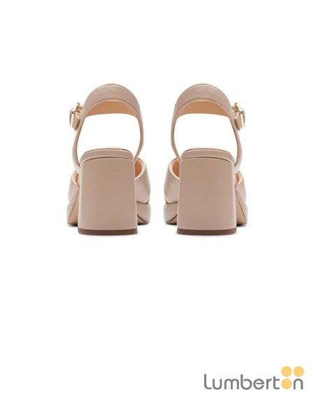 Sandalia beig  pala cruzada hebilla RITZY75B