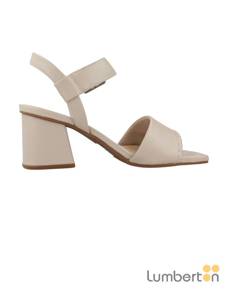 Sandalia beig tacón repunte pala hebillaSIARA65B
