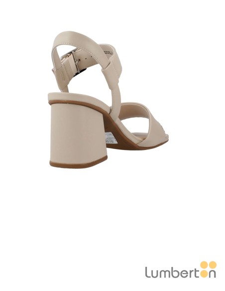 Sandalia beig tacón repunte pala hebillaSIARA65B