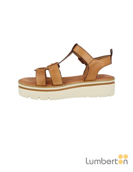 Sandalia dos hebillas camel 161393C