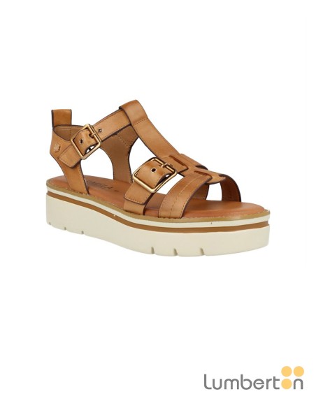 Sandalia dos hebillas camel 161393C