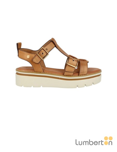 Sandalia dos hebillas camel 161393C
