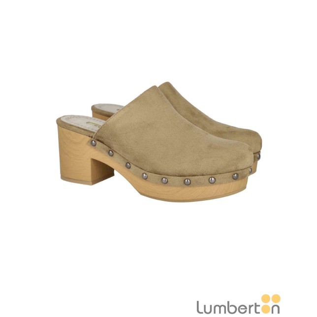 Zueco camel serraje tachuelas 160461C