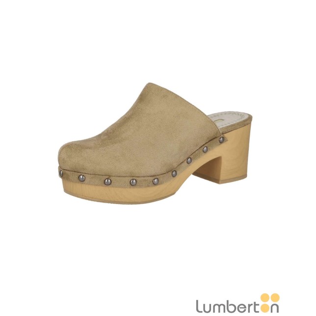 Zueco camel serraje tachuelas 160461C