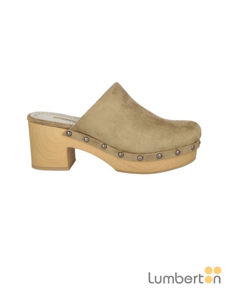 Zueco camel serraje tachuelas 160461C
