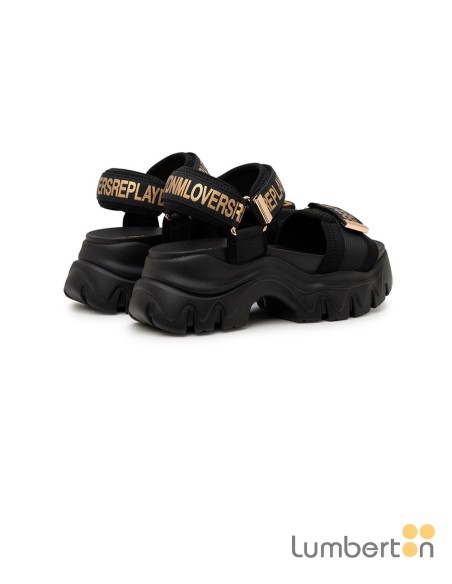 Sandalia truck negra tiras velcro JUYCEN