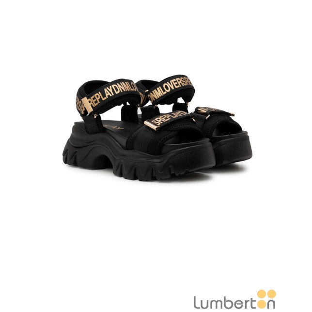 Sandalia truck negra tiras velcro JUYCEN