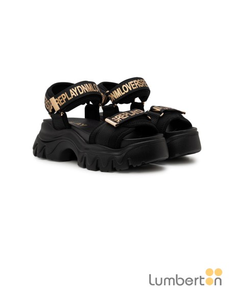 Sandalia truck negra tiras velcro JUYCEN