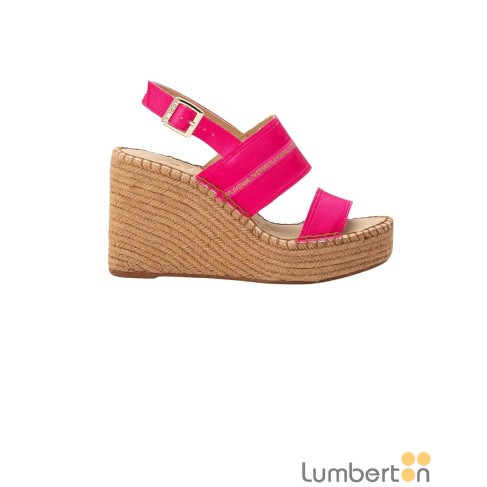 Sandalia fucsia raso...