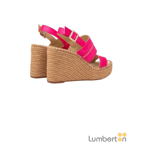 Sandalia fucsia raso... 2