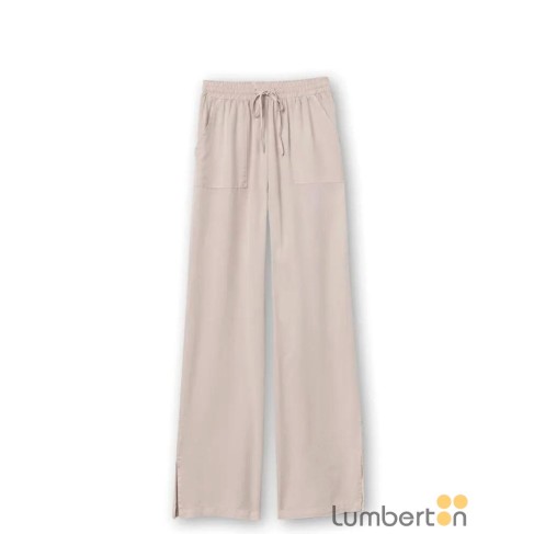 Pantalón fluido largo beig... 2