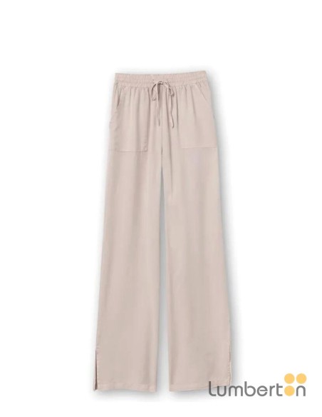 Pantalón fluido largo beig Alina