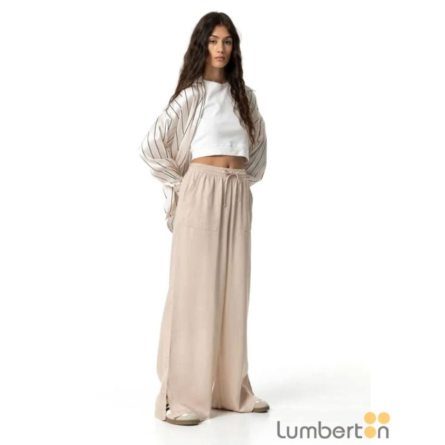 Pantalón fluido largo beig Alina