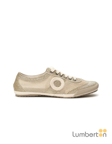 Zapatillas caladas brillo plata JOANCRO