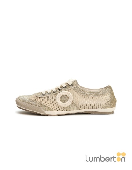 Zapatillas caladas brillo plata JOANCRO