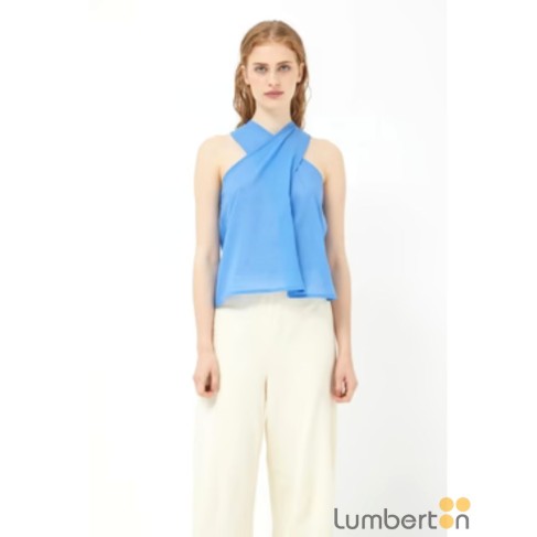 Top azul cuello halter...