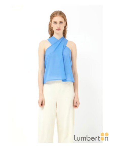 Top azul cuello halter CFMO19.90A