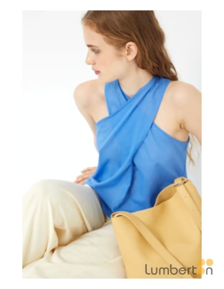 Top azul cuello halter CFMO19.90A