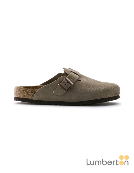 Zueco nubuck con hebilla camel BOSTON