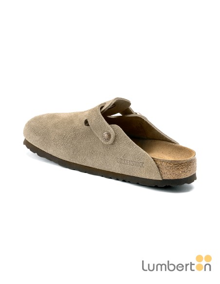 Zueco nubuck con hebilla camel BOSTON