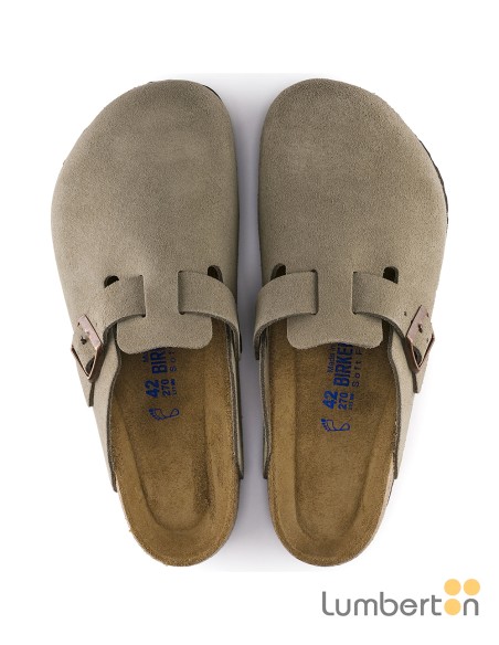 Zueco nubuck con hebilla camel BOSTON