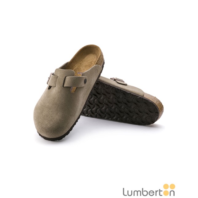 Zueco nubuck con hebilla camel BOSTON Zueco nubuck con hebilla camel BOSTON