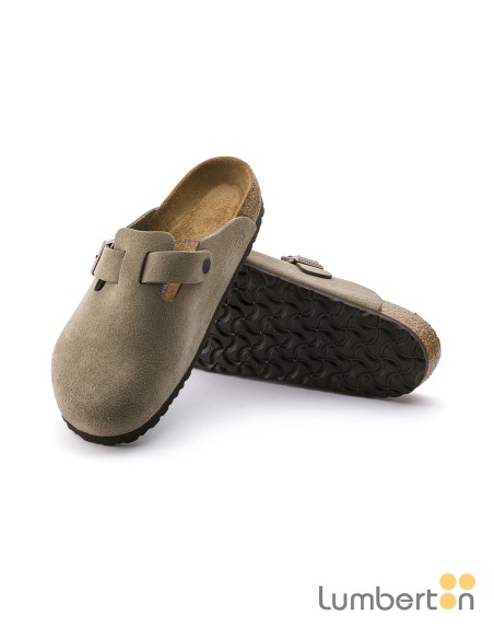 Zueco nubuck con hebilla camel BOSTON