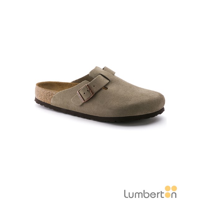 Zueco nubuck con hebilla camel BOSTON Zueco nubuck con hebilla camel BOSTON